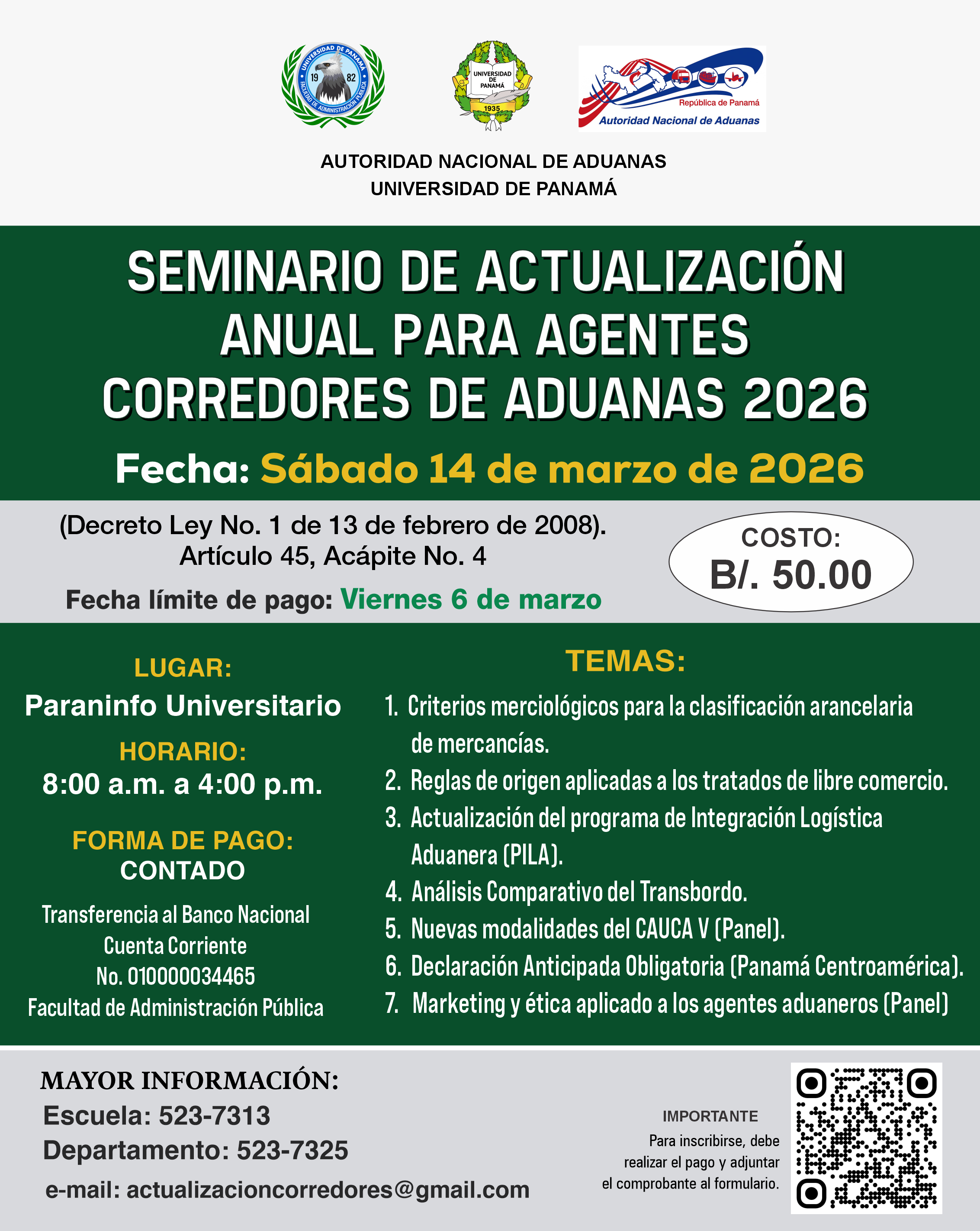 Seminario de Actualización para Agentes Corredores de Aduanas