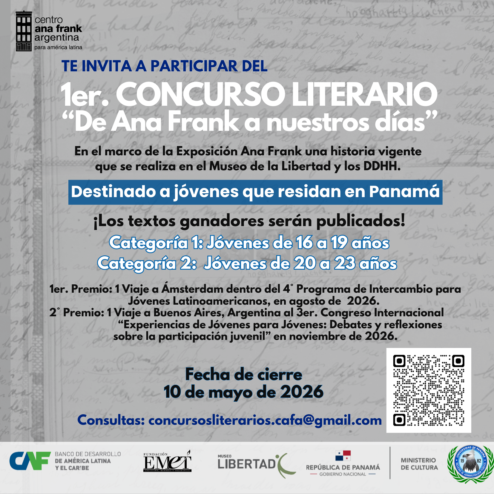 Concurso de Literatura “Ana Frank a nuestros días”