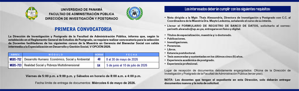 Convocatoria Maestría del Bienestar Social